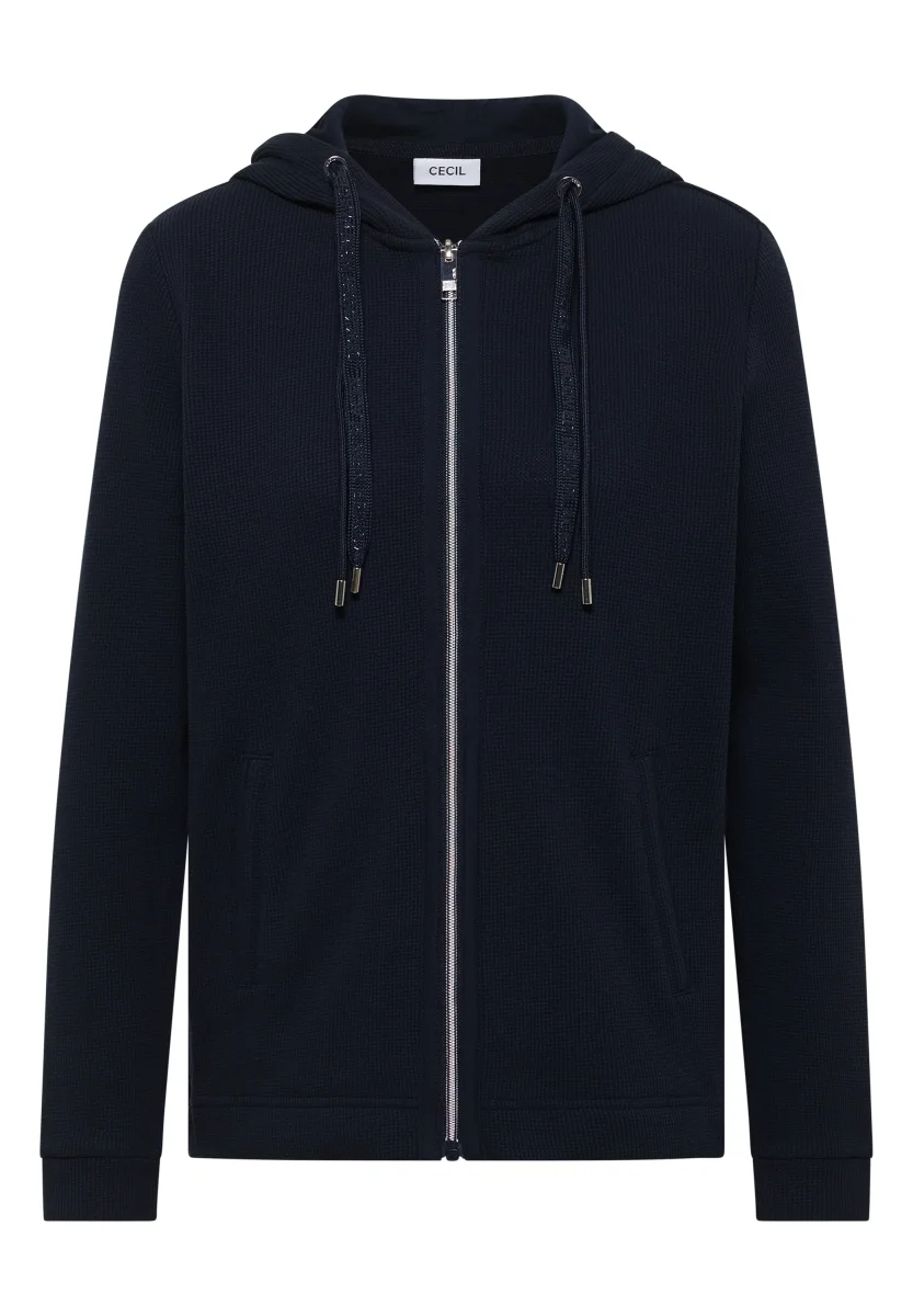 Langarm Jacke mit Kapuze und Taschen