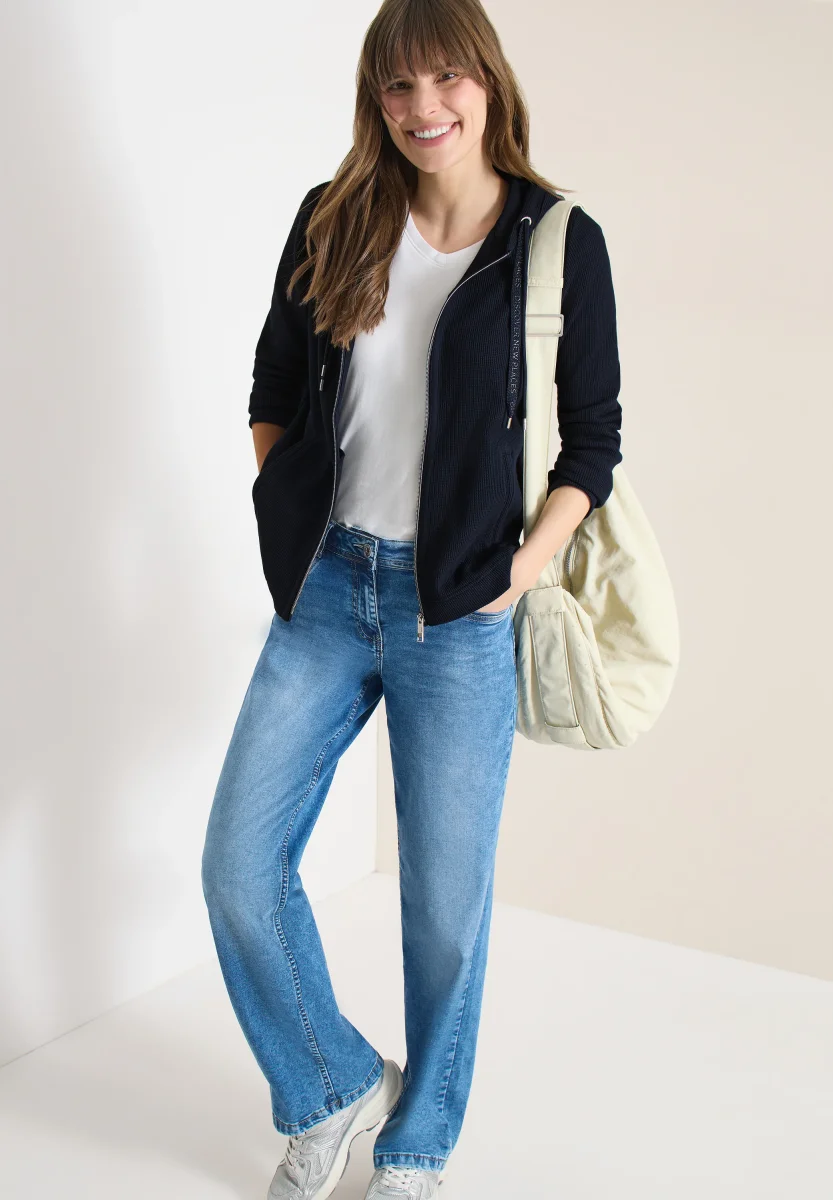 Langarm Jacke mit Kapuze und Taschen – Bild 6