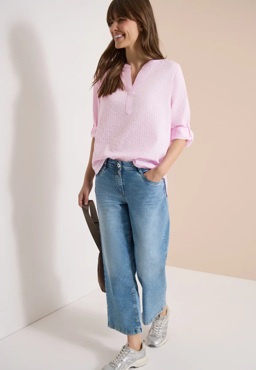 3/4-Arm Bluse in Seersuckerqualität – Bild 6