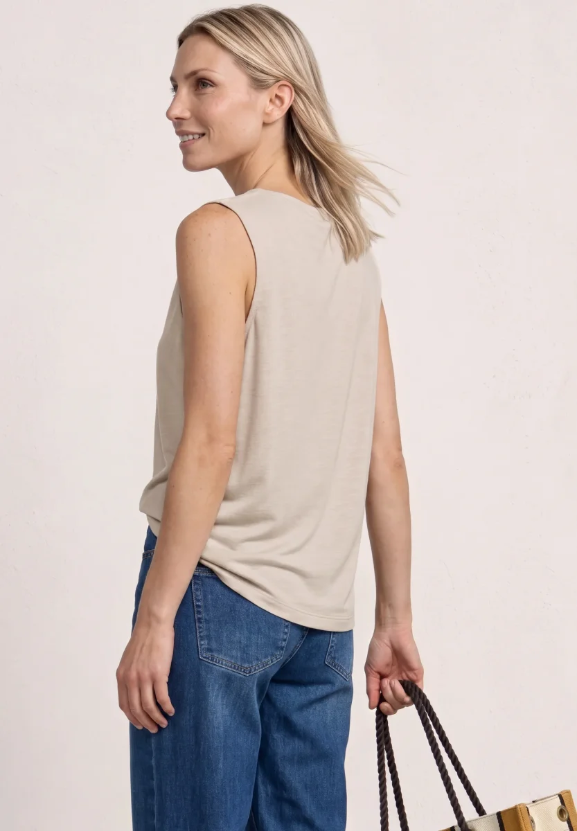 Silk-Look Top mit Wasserfall-Ausschnitt – Bild 5